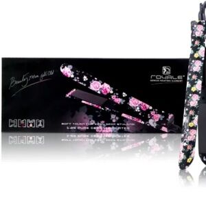 Royale Platinum Ceramic Flat Genius Heating Element Floral Styling Straightener